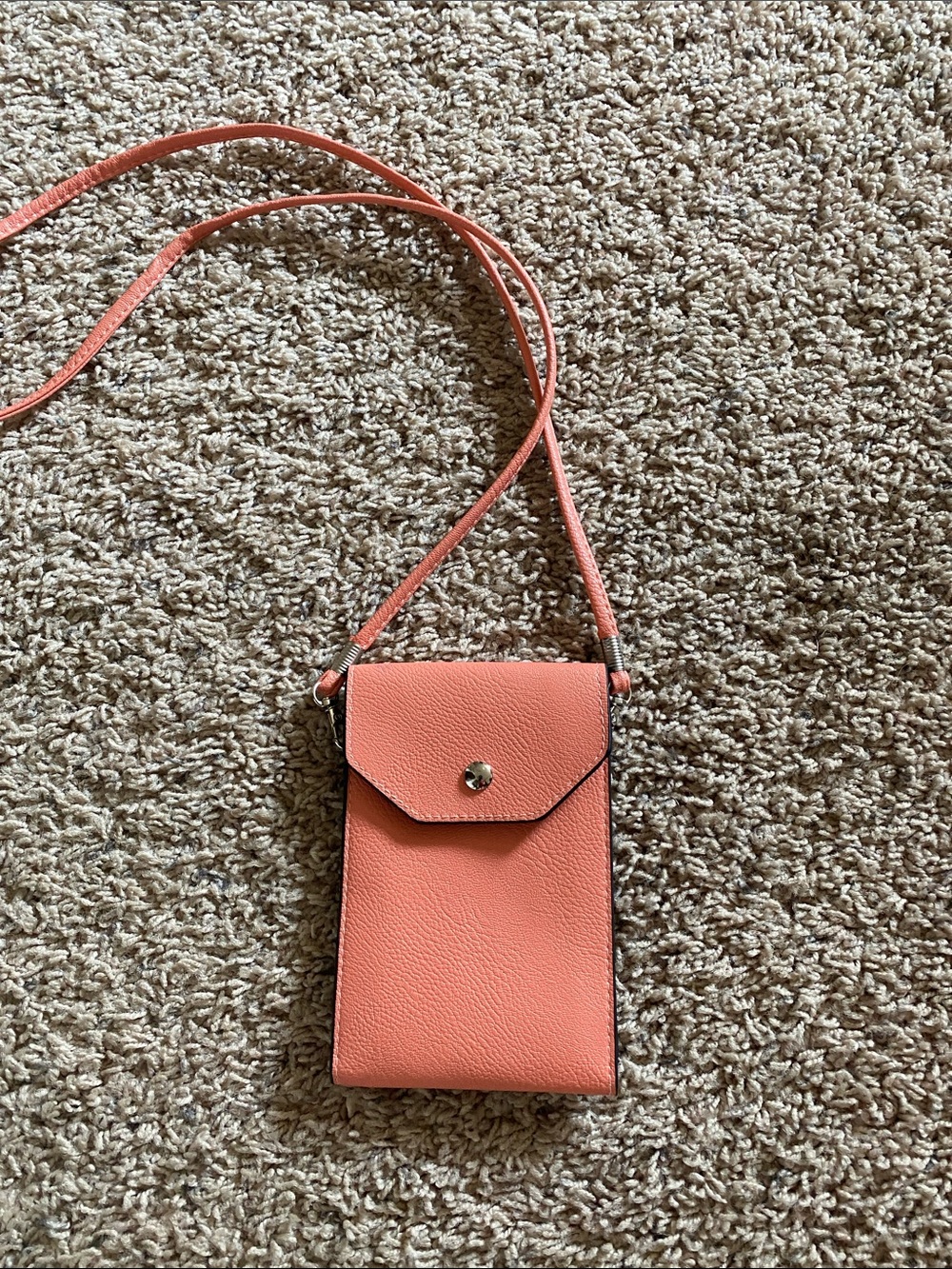 Women's Coral Crossbody Phone Bag with Snap Flap